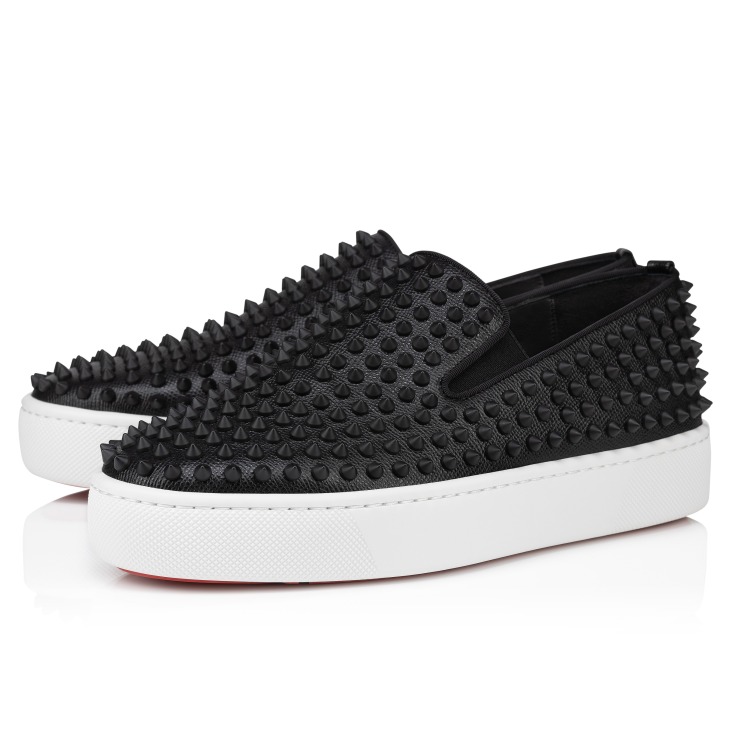 Louboutin yacht spikes flat calf hotsell
