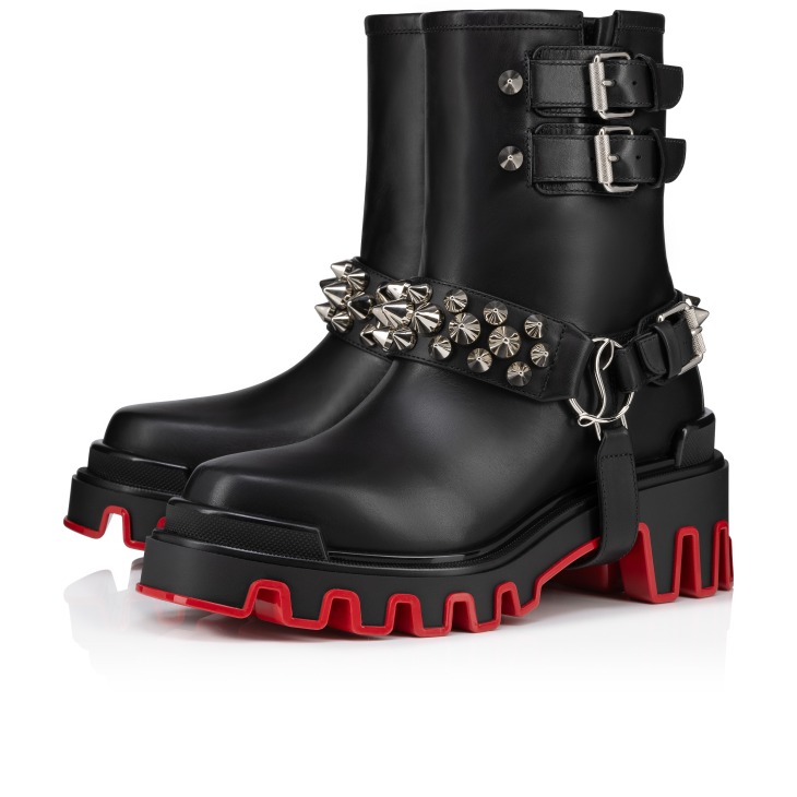 Dune Bike Low Boots Calf leather Black Women Christian Louboutin Spain