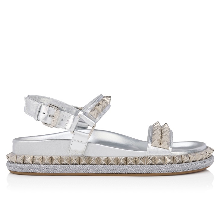 Christian Louboutin ♪ Pyrabizz Sandal 3250232S211 Pyrabizz Sandal - Sandals - Laminated nappa leather - Silver