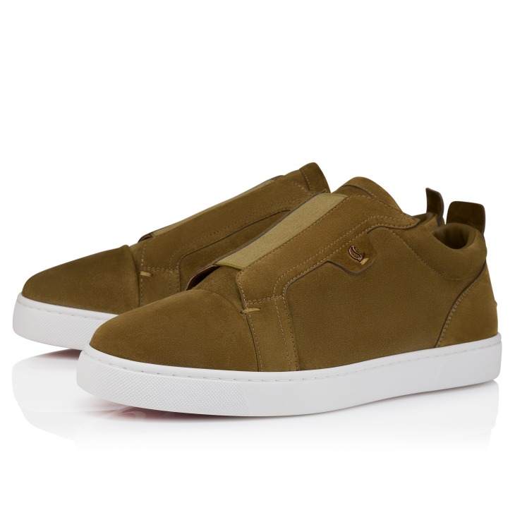 Men brown Christian Louboutin slip ons CHRISTIAN LOUBOUTIN St Louis Suede Slip-On Sneakers for Men  main image 4