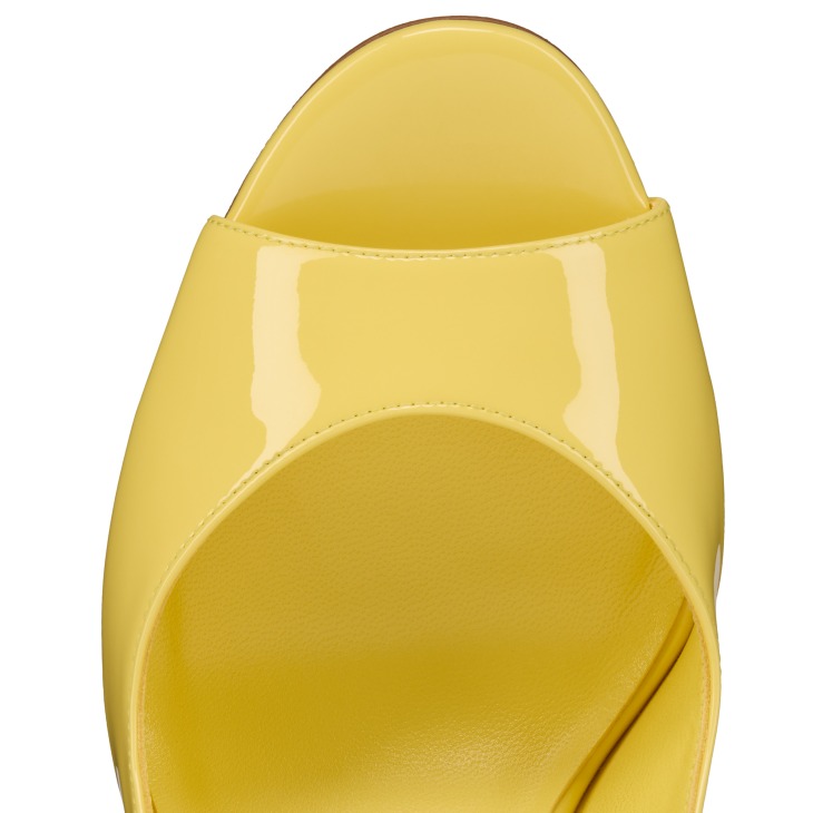 Christian Louboutin ヒール替え付 エナメル 37 1/2 黄 Sofia Z - 100 mm Slingback pumps - Patent calf leather - Vanilla