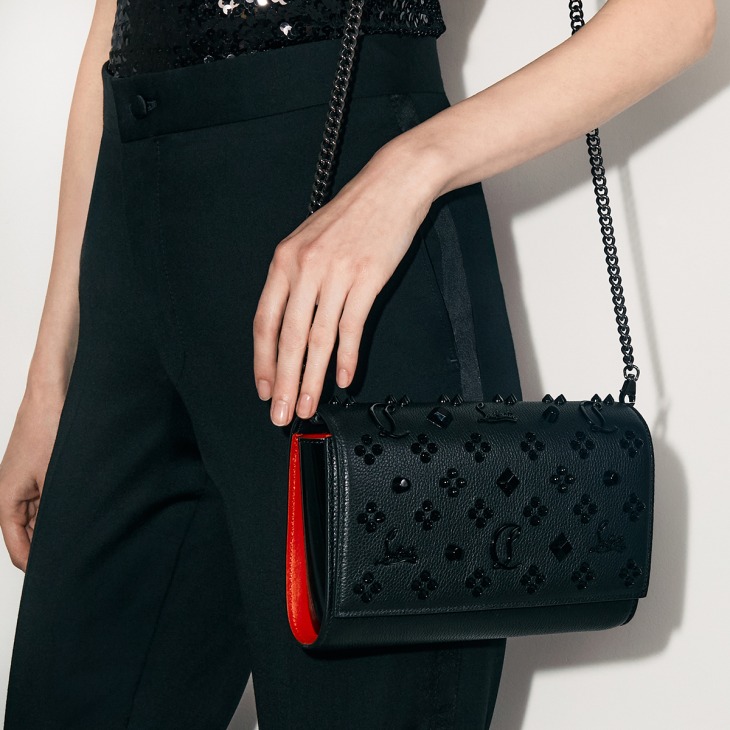 Paloma Clutch Calf leather and spikes Loubinthesky Black Christian Louboutin Germany