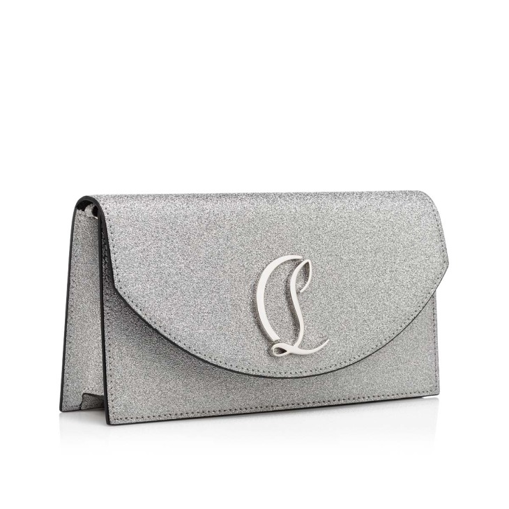 Loubi54 Clutch Glittered calf leather Silver Christian Louboutin Spain