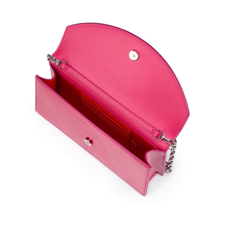 アクセサリー CHRISTIAN LOUBOUTIN Loubi54 - Wallet on chain - Calf leather - Black and gun