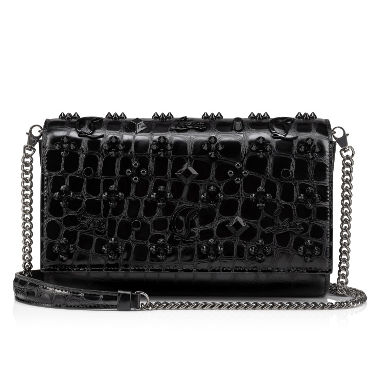 Paloma Clutch Alligator embossed calf leather and spikes Loubinthesky Black Christian Louboutin Germany